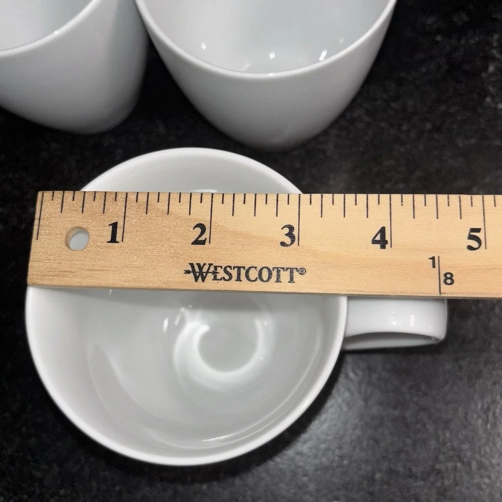 West Elm White Coffee Mugs Cups Set Of 3 Tea 4.25